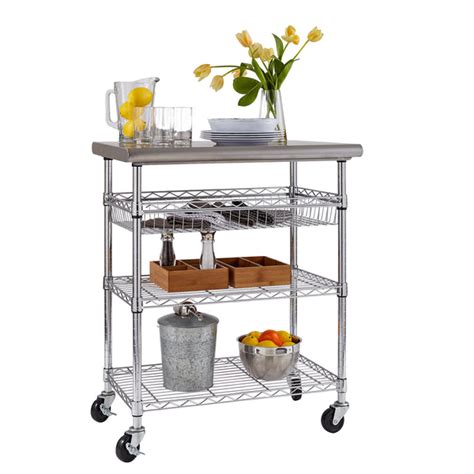 Stainless Steel Nsf Utility Worktable Cart Seville Classics