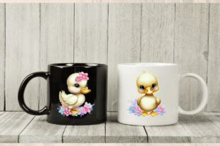 Cute Duck And Flowers Graphic By Awkwardannies Creative Fabrica