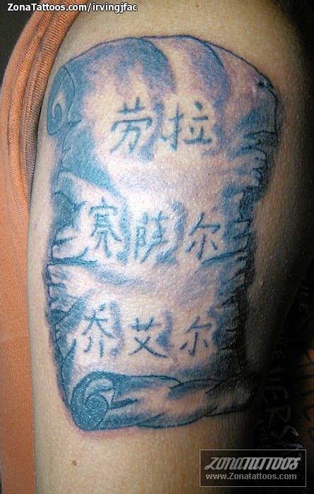 Tattoo Of Scrolls Chinese Caligraphy