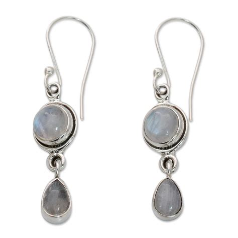 Unicef Market Sterling Silver Moonstone Earrings Handcrafted In India Crystal Moon