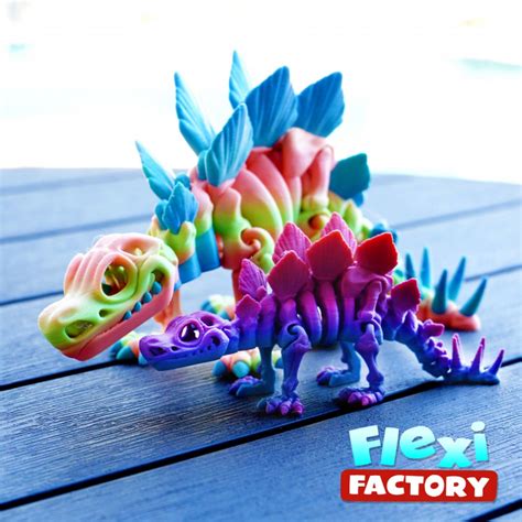 D Printable Flexi Factory Skeleton Stegosaurus By Flexi Factory