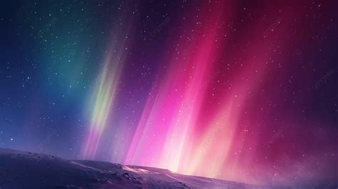 Colorful Northern Lights Aurora Borealis On Night Sky Background