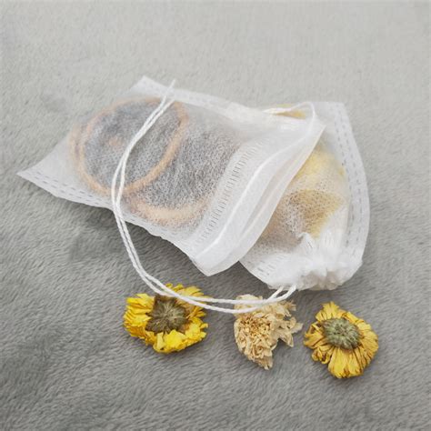 Biodegradable Tea Bags With Draw Strings Eco Non Woven Fabric Filter Tea Bag Heat Seal Empty