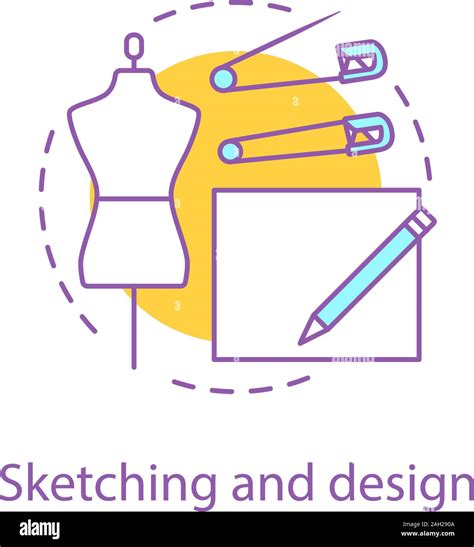 Clothes Design Sketches Concept Icon Dressmaking Idea Thin Line