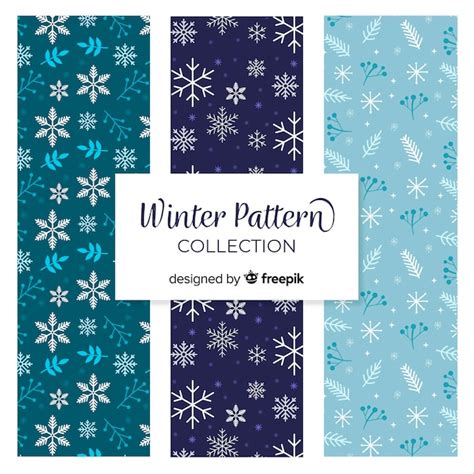 Premium Vector | Snowflakes winter pattern collection