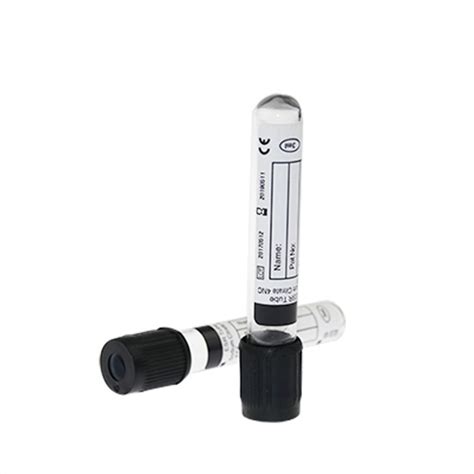 China Black Cap Vacuum Blood Collection Test Tube With Sodium Citrate