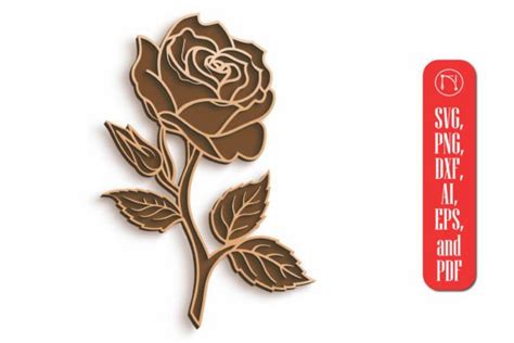 Laser Cut Wood Flower Rose Svg Cut File Graphic By Ngised · Creative