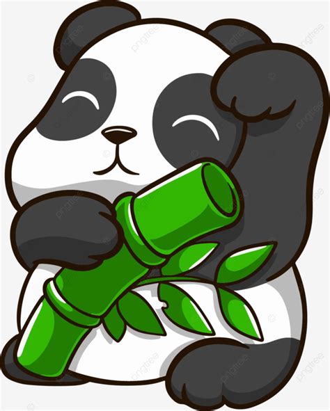 Caricatura Beb Panda Con Lindo Bamb Vector Png Dibujos Animados