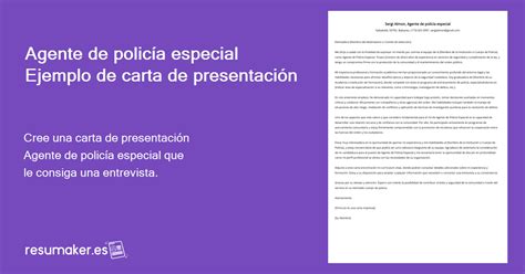 Agente De Polic A Especial Ejemplos De Cartas De Presentaci N