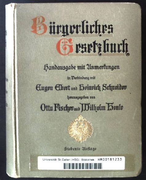 Buergerliches Gesetzbuch 1896 ZVAB