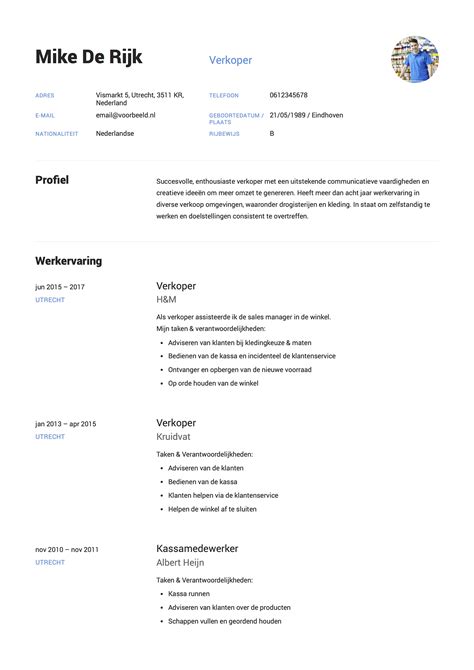 Cv Voorbeeld Cv Maken Cv S In Word Pdf