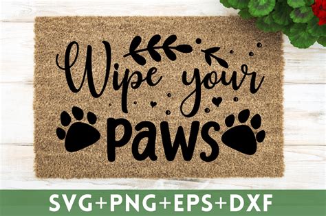 Wipe Your Paws Svg Doormat Svg Design Graphic By Black Cat Studio