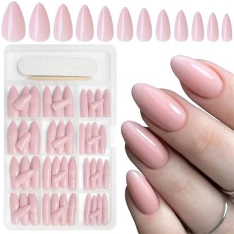 Amazon Addfavor Pcs Press On Nails Short Almond Fake Nails Nude