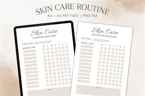 Skincare Routine Template Skincare Routine Printable Etsy