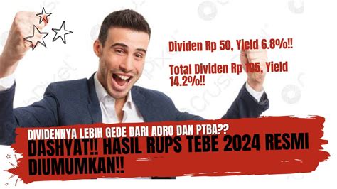 Dahsyat Hasil Rups Tebe Dividen Rp Yield Lebih