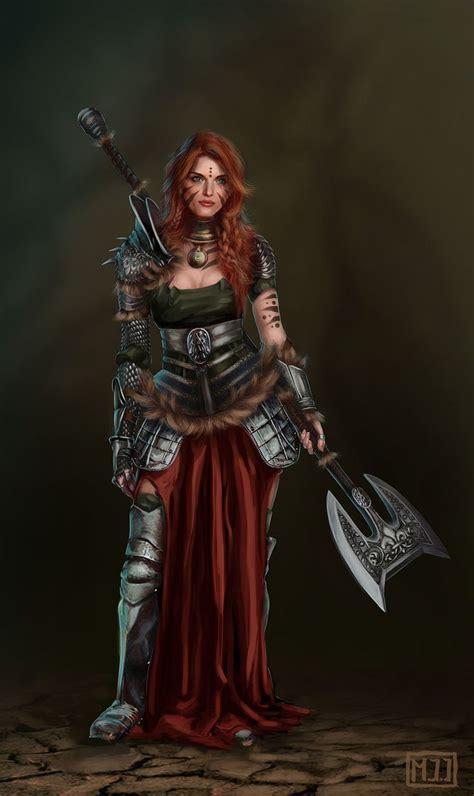 Barbarian Or Fighter Warrior Woman Fantasy Female Warrior Character