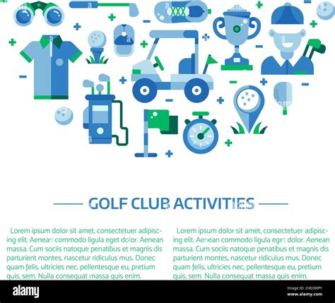 Golf Club Web Banner Template in Flat Stock Vector Image & Art - Alamy