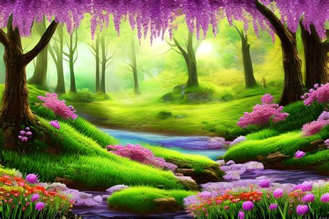 Spring Landscape Background Graphic by Craftable · Creative Fabrica