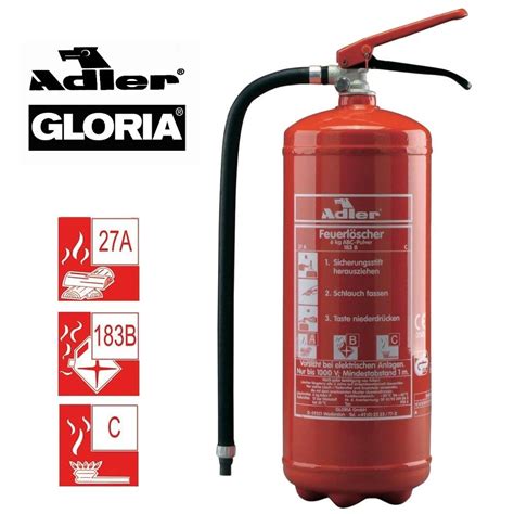 Gloria Adler ABC Pulver Feuerlöscher 6Kg PDE6 Firework Shop de