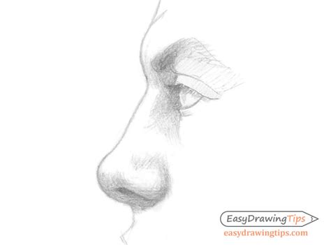 Side View Nose Drawing Easy For Kids / 3 step nose side view drawing ...