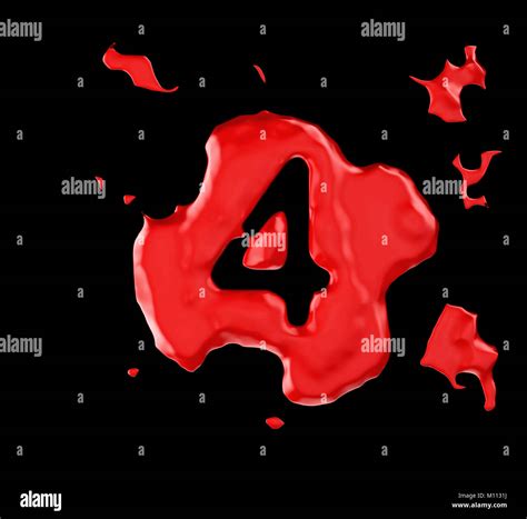 Red Blob Four Figure Over Black Background Large Resolution Stock