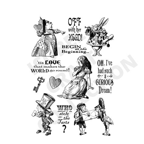 Large Alice In Wonderland Part 2 Stamp Set A5 Photopolymer Etsy Uk