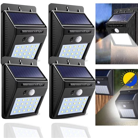 ohhgo  pack solar led motion sensor lights wall mount security