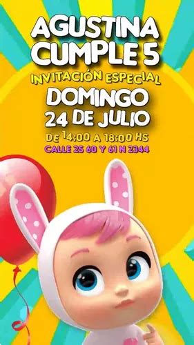 Tarjeta Invitación Cumpleaños Digital Video Bebes Llorones en venta