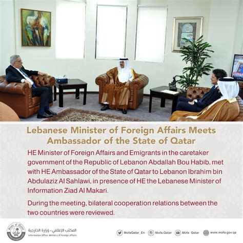 Ministry Of Foreign Affairs Qatar On Twitter Lebanese Minister Of