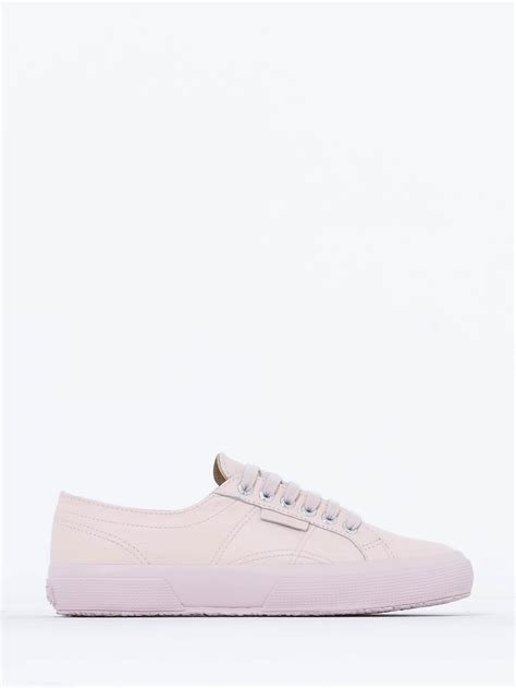 Superga Womens 2750 Sneakers In Pink Leather Pink Skin Glue Store