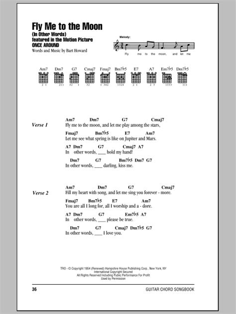 Fly Me To The Moon (In Other Words) by Frank Sinatra - Guitar Chords ...