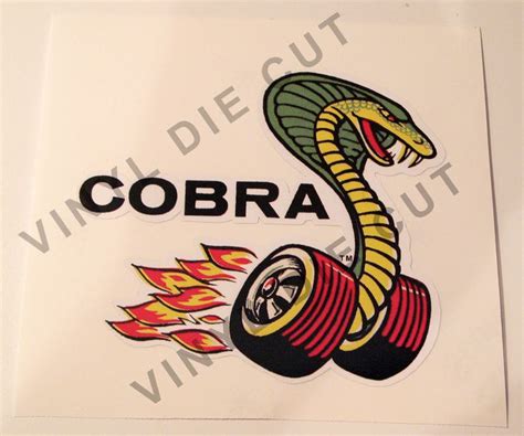 Vintage Cobra Decal Sticker Mustang Cobra Carroll Shelby Gt Drag Racing Mustang Mustang