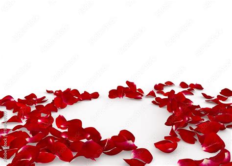 Red Rose Petals Scattered On The Floor In The Center An Empty Space