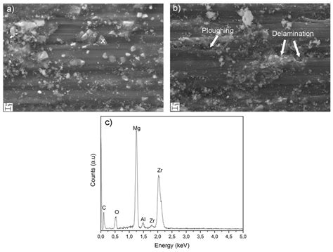 High Magnification Sem Images Of Worn Surfaces Of A Az Zrc B