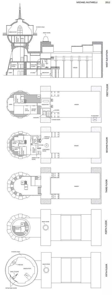 Planet Express Blueprints Building Layout Futurama Blueprints