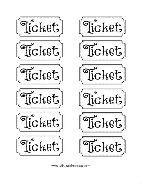 Printable Tickets For Kids