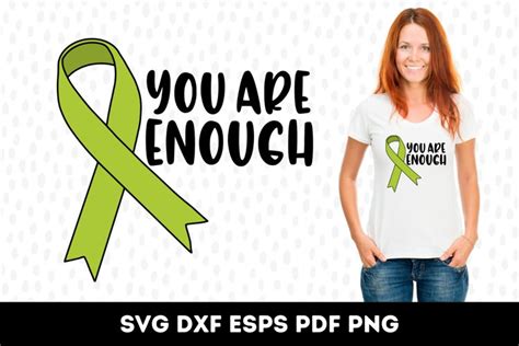 You Are Enough Mental health awareness ribbon svg