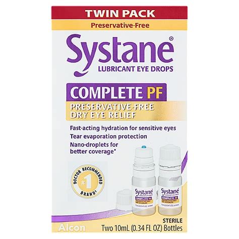 Systane Complete Pf Lubricant Eye Drops Twin Pack 034 Fl Oz 2 Count