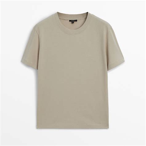 Футболка Massimo Dutti Short Sleeve Cotton, серо-бежевый – заказать по ...