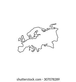 Eurasia Map Outline Black Simple Vector Stock Vector (Royalty Free ...