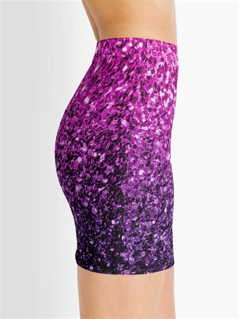 Purple Pink Ombre Faux Glitter Sparkles Mini Skirt For Sale By