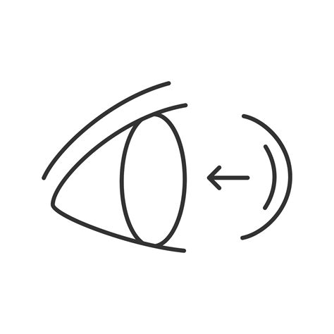 Eye contact lenses putting on linear icon. Thin line illustration. Contour symbol. Vector ...