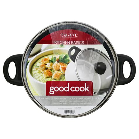 Goodcook Kitchen Basics Dutch Oven With Glass Lid Stainless Steel Shop Dutch Ovens At H E B