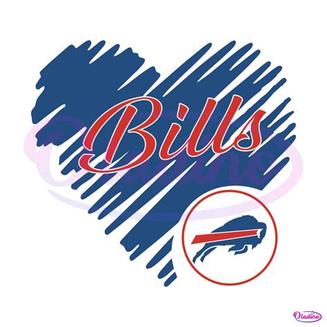 Heart Buffalo Bills NFL Team Logo SVG Cutting Digital File » Oladino