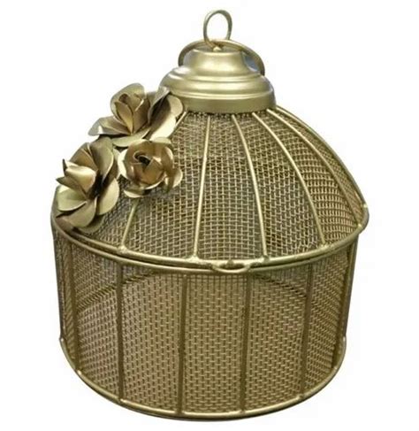 Golden Round Hanging Iron Wire Gift Basket Size Dimension Inch At