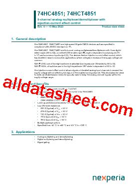 74HC4851BQ Datasheet PDF Nexperia B V All Rights Reserved