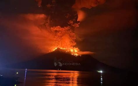 Update Erupsi Gunung Ruang Status Naik Awas Kanalindonesia