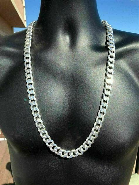 230 Grams Mens Heavy Cuban Miami Link 12mm Chain Solid 925 Sterling