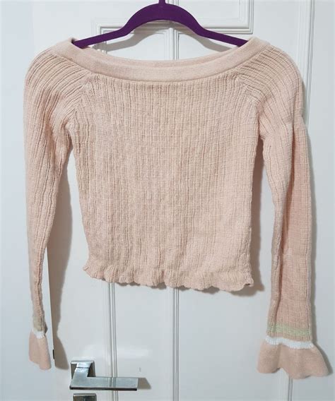 Tricô Nude Manga Comprida ombro a Ombro Bolsa de Ombro Feminina Twanty Fons Serven Usado