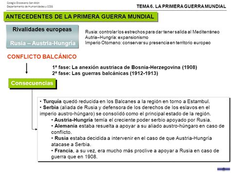 AULA DE SOCIALES ABIERTA 24 HORAS TEMA 6 LA PRIMERA GUERRA MUNDIAL